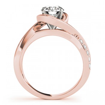 Solitaire Bypass Diamond Engagement Ring 18k Rose Gold (0.13ct)