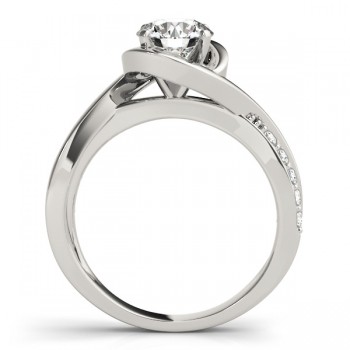 Solitaire Bypass Diamond Engagement Ring 18k White Gold (0.13ct)