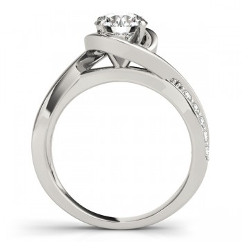 Solitaire Bypass Diamond Engagement Ring Platinum (3.13ct)