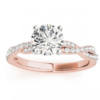 Diamond Twist Sidestone Accented Engagement Ring 18k Rose Gold (0.19ct)