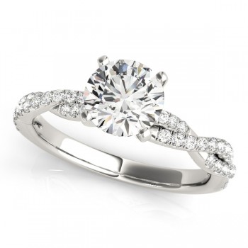 Diamond Twist Sidestone Accented Engagement Ring Platinum (1.69ct)