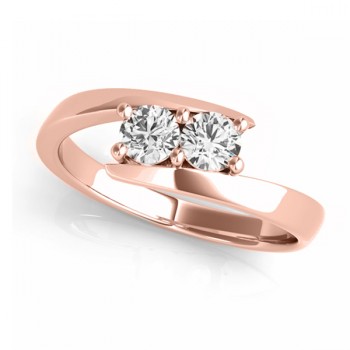 Diamond Solitaire Tension Two Stone Ring 14k Rose Gold (1.00ct)