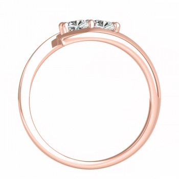 Diamond Solitaire Tension Two Stone Ring 14k Rose Gold (1.00ct)