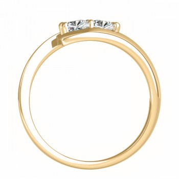 Diamond Solitaire Tension Two Stone Ring 18k Yellow Gold (0.50ct)