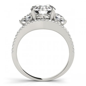 Diamond Split Shank Three Stone Engagement Ring Platinum (2.72ct)