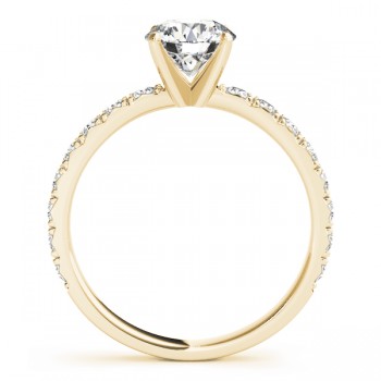 Diamond Single Row Engagement Ring Setting 18k Yellow Gold (0.32ct)