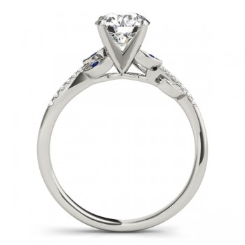 Blue Sapphire & Diamond Vine Leaf Engagement Ring Setting Platinum (0.10ct)