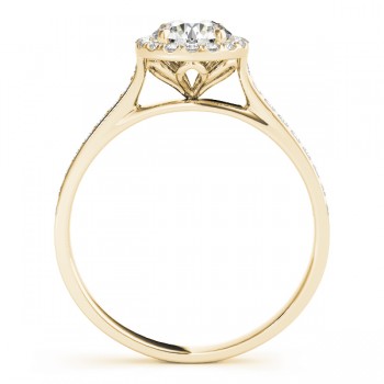 Lab Grown Diamond Halo Engagement Ring 14k Yellow Gold (1.29ct)