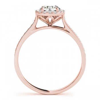 Lab Grown Diamond Halo Engagement Ring 18k Rose Gold (1.29ct)