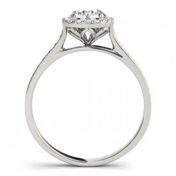 Lab Grown Diamond Halo Engagement Ring 18k White Gold (1.29ct)