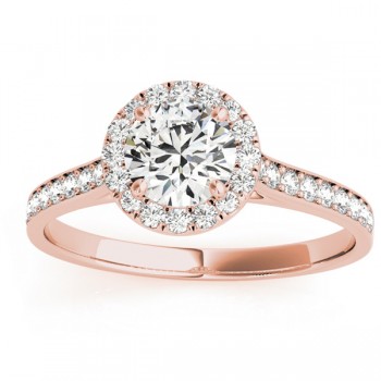 Diamond Halo Engagement Ring 14k Rose Gold (0.29ct)