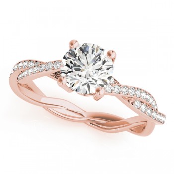 Diamond Twist Sidestone Accented Engagement Ring 14k Rose Gold (1.11ct)