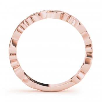 Pink Sapphire Leaf Fashion Ring Wedding Band 14k Rose Gold (0.05ct)