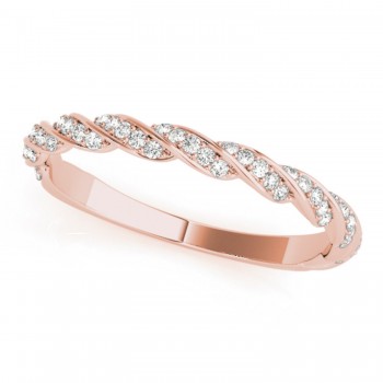 Diamond Twist Fashion Ring Wedding Band 14k Rose Gold (0.23ct)