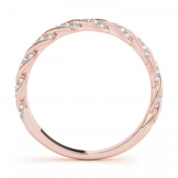 Diamond Twist Fashion Ring Wedding Band 14k Rose Gold (0.23ct)