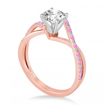 Diamond & Pink Sapphire Bypass Semi-Mount Ring in 14k Rose Gold (0.14ct)