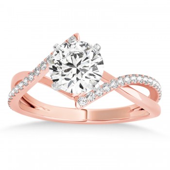 Diamond Bypass Semi-Mount Ring/Wedding Band in 14k Rose Gold (0.14ct)