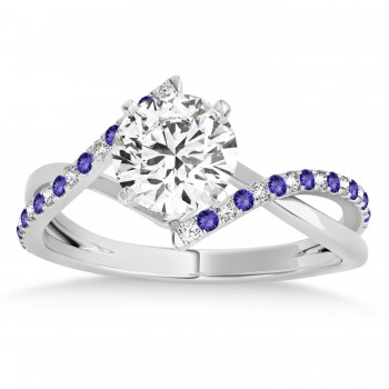 Diamond & Tanzanite Bypass Semi-Mount Ring in Platinum (0.14ct)