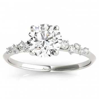 Lab Grown Diamond Scatter Engagement Ring 18K White Gold (0.13ct)