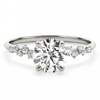 Lab Grown Diamond Scatter Engagement Ring 18K White Gold (0.13ct)