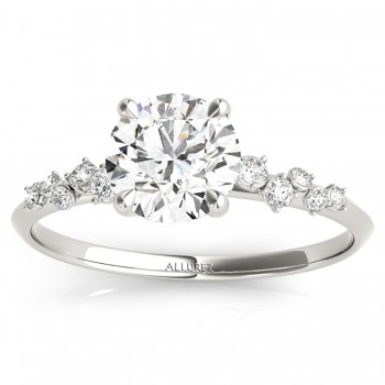 Round Diamond Accented Engagement Ring in Platinum (0.13ct)