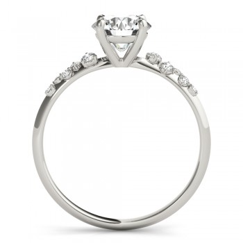 Round Diamond Accented Engagement Ring in Platinum (0.13ct)