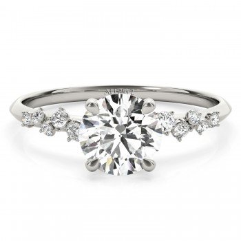 Round Diamond Accented Engagement Ring in Platinum (0.13ct)