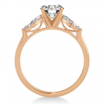 Diamond Marquise Floral Engagement Ring 14k Rose Gold (0.50ct)