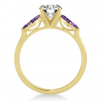 Amethyst Marquise Floral Engagement Ring 14k Yellow Gold (0.50ct)