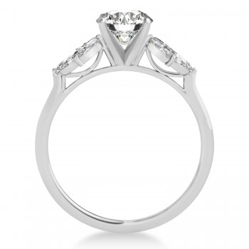 Lab Grown Diamond Marquise Floral Engagement Ring 14k White Gold (0.50ct)