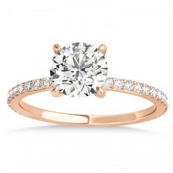 Lab Grown Diamond Hidden Halo Engagement Ring 14k Rose Gold (0.33ct)