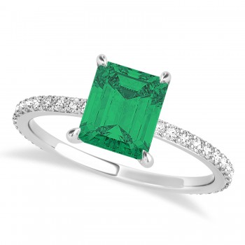 Emerald Emerald & Diamond Hidden Halo Engagement Ring Platinum (2.93ct)