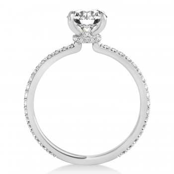 Oval Diamond Hidden Halo Engagement Ring 14k White Gold (1.00ct)