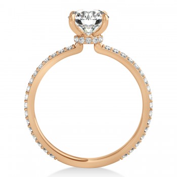 Oval Diamond Hidden Halo Engagement Ring 18k Rose Gold (3.00ct)