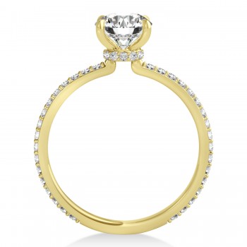 Oval Lab Grown Diamond Hidden Halo Engagement Ring 14k Yellow Gold (2.50ct)