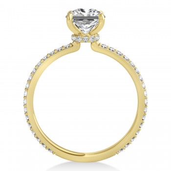 Princess Lab Grown Diamond Hidden Halo Engagement Ring 14k Yellow Gold (0.89ct)