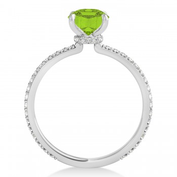 Princess Peridot & Diamond Hidden Halo Engagement Ring Platinum (0.89ct)