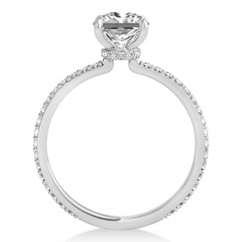 Princess Diamond Hidden Halo Engagement Ring Platinum (0.89ct)