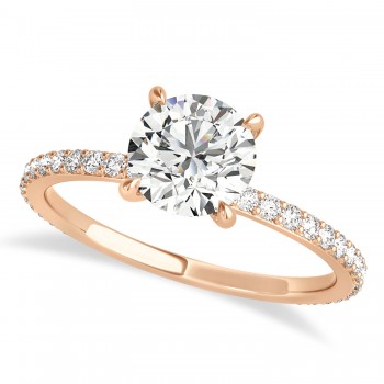 Round Diamond Hidden Halo Engagement Ring 14k Rose Gold (1.00ct)