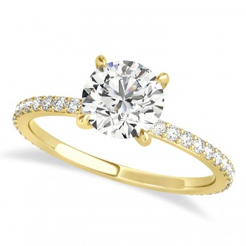 Round Diamond Hidden Halo Engagement Ring 14k Yellow Gold (1.00ct)