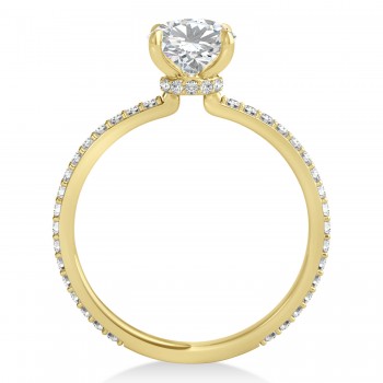 Round Diamond Hidden Halo Engagement Ring 14k Yellow Gold (1.68ct)