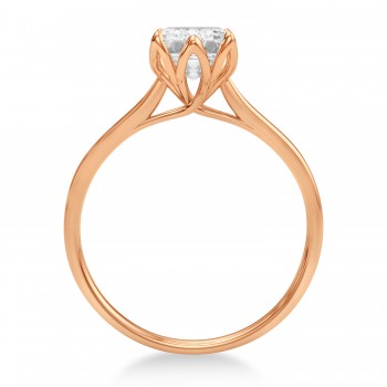 Solitaire Emerald Cut Engagement Ring 14k Rose Gold