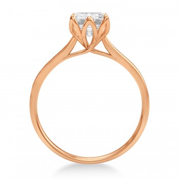 Solitaire Emerald Cut Engagement Ring 14k Rose Gold