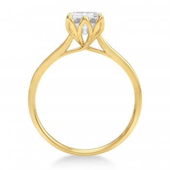 Solitaire Emerald Cut Engagement Ring 14k Yellow Gold