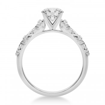 Diamond Floral Vine Engagement Ring 14k White Gold (0.05ct)