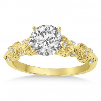 Diamond Floral Vine Engagement Ring 14k Yellow Gold (0.05ct)