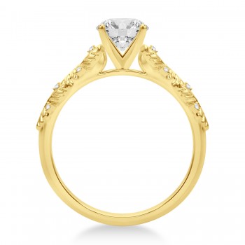 Diamond Floral Vine Engagement Ring 14k Yellow Gold (0.05ct)