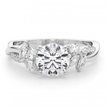 Diamond with Marquise Leaf Engagement Ring in Palladium (0.50ct)