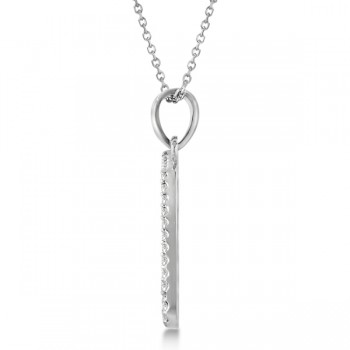 Sixteenth Music Note Pendant Diamond Necklace 14k White Gold 0.20ct