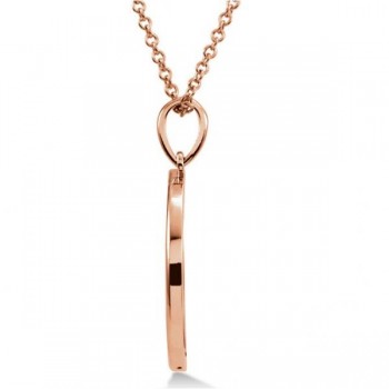 Crescent Moon Pendant Necklace in Solid 14k Rose Gold